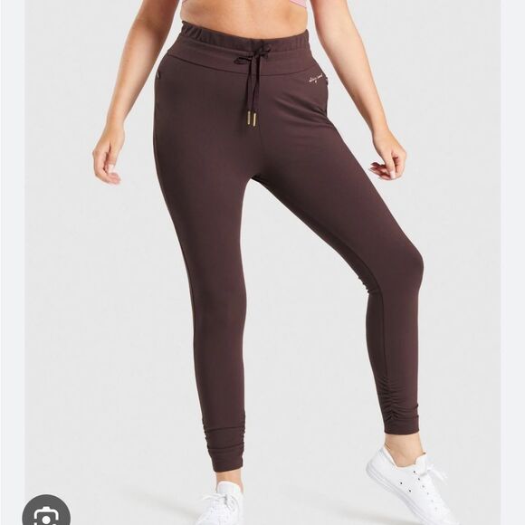 Gymshark X Whitney Simmons High Waist Fitted Jogger size XS Brown - Picture 1 of 10